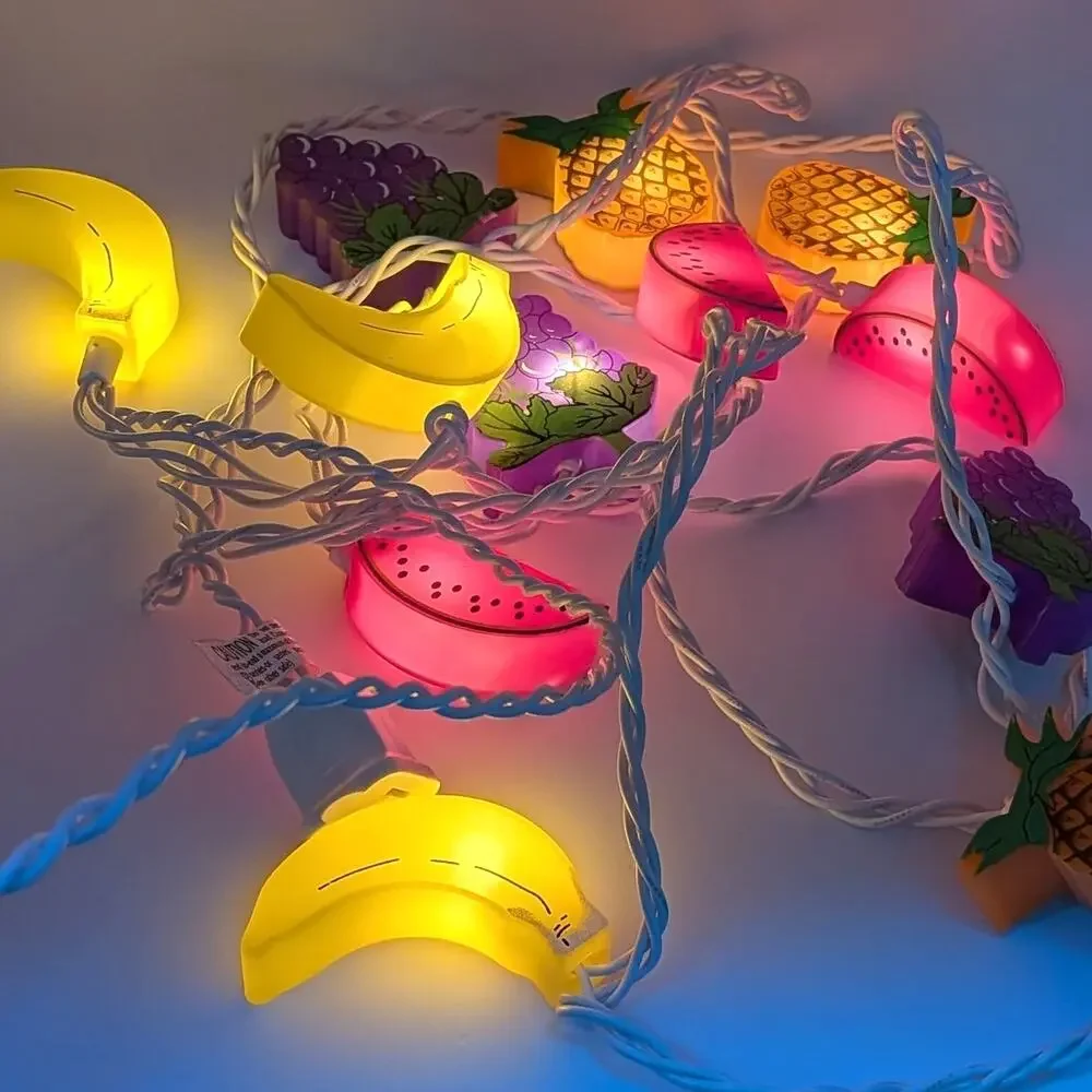 Vintage 90s/Y2K Colorful Plastic Fruit Indoor String Lights *Read